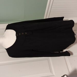 Coeurde Vague XL Black Waffle Weave Thermal Top